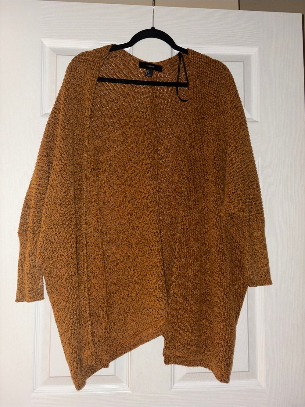 Forever 21 Rusty Mustard Oversized Open-Front Chunky Knit Cardigan